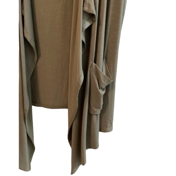 LOGO LORI GOLDSTEIN Vest Knit with Hood in Olive Green Women’s Size XL LIKE NEW - Picture 3 of 14